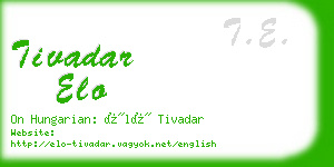 tivadar elo business card